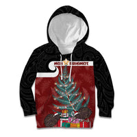 Personalised New Zealand Maori Christmas Kid Hoodie Xmas Fern Mix Kowhawhai