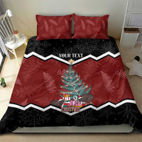 Personalised New Zealand Christmas Bedding Set Xmas Fern and Kiwi Birds