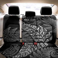 Aotearoa Personalized Lawn Bowls Maori Back Car Seat Cover New Zealand Black Tribal Silver Fern - Polynesian Pride