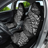 Aotearoa Personalized Lawn Bowls Maori Car Seat Cover New Zealand Black Tribal Silver Fern - Polynesian Pride