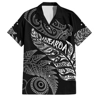 Aotearoa Personalized Lawn Bowls Maori Family Matching Off The Shoulder Long Sleeve Dress and Hawaiian Shirt New Zealand Black Tribal Silver Fern - Polynesian Pride