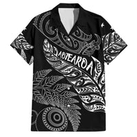 Aotearoa Personalized Lawn Bowls Maori Family Matching Off Shoulder Maxi Dress and Hawaiian Shirt New Zealand Black Tribal Silver Fern - Polynesian Pride