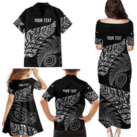 Aotearoa Personalized Lawn Bowls Maori Family Matching Puletasi and Hawaiian Shirt New Zealand Black Tribal Silver Fern - Polynesian Pride