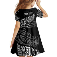 Aotearoa Personalized Lawn Bowls Maori Family Matching Tank Maxi Dress and Hawaiian Shirt New Zealand Black Tribal Silver Fern - Polynesian Pride