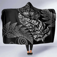 Aotearoa Personalized Lawn Bowls Maori Hooded Blanket New Zealand Black Tribal Silver Fern - Polynesian Pride