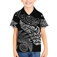Aotearoa Personalized Lawn Bowls Maori Kid Hawaiian Shirt New Zealand Black Tribal Silver Fern - Polynesian Pride