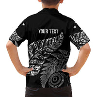 Aotearoa Personalized Lawn Bowls Maori Kid Hawaiian Shirt New Zealand Black Tribal Silver Fern - Polynesian Pride