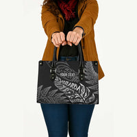 Aotearoa Personalized Lawn Bowls Maori Leather Bag New Zealand Black Tribal Silver Fern - Polynesian Pride
