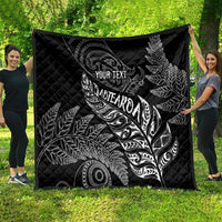 Aotearoa Personalized Lawn Bowls Maori Quilt New Zealand Black Tribal Silver Fern - Polynesian Pride