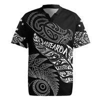 Aotearoa Personalized Lawn Bowls Maori Rugby Jersey New Zealand Black Tribal Silver Fern LT7 Black - Polynesian Pride