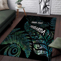 Aotearoa Personalized Lawn Bowls Maori Area Rug New Zealand Paua Shell Tribal Silver Fern - Polynesian Pride