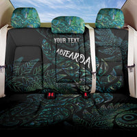 Aotearoa Personalized Lawn Bowls Maori Back Car Seat Cover New Zealand Paua Shell Tribal Silver Fern - Polynesian Pride
