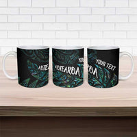Aotearoa Personalized Lawn Bowls Maori Ceramic Mug New Zealand Paua Shell Tribal Silver Fern - Polynesian Pride