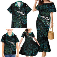 Aotearoa Personalized Lawn Bowls Maori Family Matching Mermaid Dress and Hawaiian Shirt New Zealand Paua Shell Tribal Silver Fern - Polynesian Pride