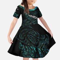 Aotearoa Personalized Lawn Bowls Maori Family Matching Off The Shoulder Long Sleeve Dress and Hawaiian Shirt New Zealand Paua Shell Tribal Silver Fern - Polynesian Pride