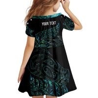 Aotearoa Personalized Lawn Bowls Maori Family Matching Off Shoulder Maxi Dress and Hawaiian Shirt New Zealand Paua Shell Tribal Silver Fern - Polynesian Pride