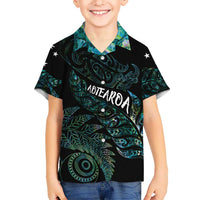 Aotearoa Personalized Lawn Bowls Maori Family Matching Off Shoulder Maxi Dress and Hawaiian Shirt New Zealand Paua Shell Tribal Silver Fern - Polynesian Pride