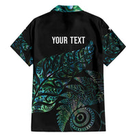 Aotearoa Personalized Lawn Bowls Maori Family Matching Off Shoulder Short Dress and Hawaiian Shirt New Zealand Paua Shell Tribal Silver Fern - Polynesian Pride
