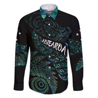 Aotearoa Personalized Lawn Bowls Maori Family Matching Off Shoulder Short Dress and Hawaiian Shirt New Zealand Paua Shell Tribal Silver Fern - Polynesian Pride