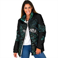 Aotearoa Personalized Lawn Bowls Maori Padded Jacket New Zealand Paua Shell Tribal Silver Fern - Polynesian Pride