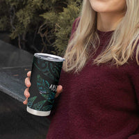 Aotearoa Personalized Lawn Bowls Maori Tumbler Cup New Zealand Paua Shell Tribal Silver Fern - Polynesian Pride