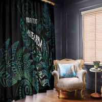 Aotearoa Personalized Lawn Bowls Maori Window Curtain New Zealand Paua Shell Tribal Silver Fern - Polynesian Pride