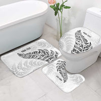 Aotearoa Personalized Lawn Bowls Maori Bathroom Set New Zealand White Tribal Silver Fern - Polynesian Pride