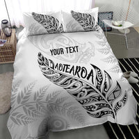 Aotearoa Personalized Lawn Bowls Maori Bedding Set New Zealand White Tribal Silver Fern - Polynesian Pride