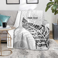 Aotearoa Personalized Lawn Bowls Maori Blanket New Zealand White Tribal Silver Fern - Polynesian Pride
