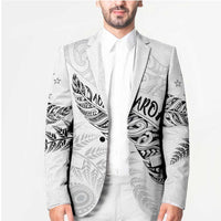 Aotearoa Personalized Lawn Bowls Maori Blazer New Zealand White Tribal Silver Fern - Polynesian Pride