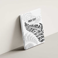 Aotearoa Personalized Lawn Bowls Maori Canvas Wall Art New Zealand White Tribal Silver Fern - Polynesian Pride