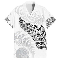 Aotearoa Personalized Lawn Bowls Maori Family Matching Puletasi and Hawaiian Shirt New Zealand White Tribal Silver Fern - Polynesian Pride