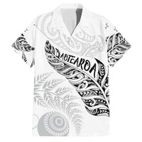 Aotearoa Personalized Lawn Bowls Maori Family Matching Puletasi and Hawaiian Shirt New Zealand White Tribal Silver Fern - Polynesian Pride