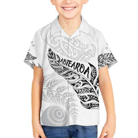 Aotearoa Personalized Lawn Bowls Maori Family Matching Puletasi and Hawaiian Shirt New Zealand White Tribal Silver Fern - Polynesian Pride