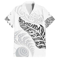 Aotearoa Personalized Lawn Bowls Maori Family Matching Short Sleeve Bodycon Dress and Hawaiian Shirt New Zealand White Tribal Silver Fern - Polynesian Pride
