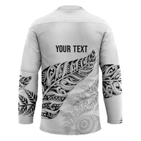 Aotearoa Personalized Lawn Bowls Maori Hockey Jersey New Zealand White Tribal Silver Fern LT7 - Polynesian Pride