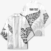 Aotearoa Personalized Lawn Bowls Maori Kimono New Zealand White Tribal Silver Fern - Polynesian Pride