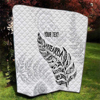 Aotearoa Personalized Lawn Bowls Maori Quilt New Zealand White Tribal Silver Fern - Polynesian Pride
