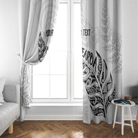 Aotearoa Personalized Lawn Bowls Maori Window Curtain New Zealand White Tribal Silver Fern - Polynesian Pride