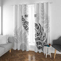 Aotearoa Personalized Lawn Bowls Maori Window Curtain New Zealand White Tribal Silver Fern - Polynesian Pride