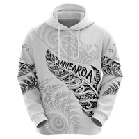 Aotearoa Personalized Lawn Bowls Maori Zip Hoodie New Zealand White Tribal Silver Fern - Polynesian Pride