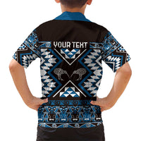 Personalised Taniko Motifs Aotearoa Hawaiian Shirt Waitangi Kowhaiwhai Kiwi - Blue LT7 - Polynesian Pride