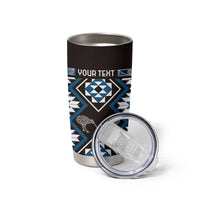 Personalised Taniko Motifs Aotearoa Tumbler Cup Waitangi Kowhaiwhai Kiwi - Blue LT7 - Polynesian Pride