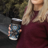 Personalised Taniko Motifs Aotearoa Tumbler Cup Waitangi Kowhaiwhai Kiwi - Blue LT7 - Polynesian Pride
