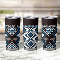 Personalised Taniko Motifs Aotearoa Tumbler Cup Waitangi Kowhaiwhai Kiwi - Blue LT7 - Polynesian Pride