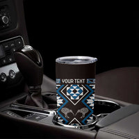 Personalised Taniko Motifs Aotearoa Tumbler Cup Waitangi Kowhaiwhai Kiwi - Blue LT7 - Polynesian Pride