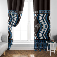 Personalised Taniko Motifs Aotearoa Window Curtain Waitangi Kowhaiwhai Kiwi - Blue LT7 - Polynesian Pride