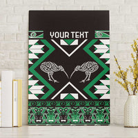 Personalised Taniko Motifs Aotearoa Canvas Wall Art Waitangi Kowhaiwhai Kiwi - Green LT7 Without Frame Green - Polynesian Pride