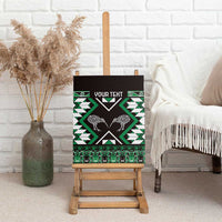 Personalised Taniko Motifs Aotearoa Canvas Wall Art Waitangi Kowhaiwhai Kiwi - Green LT7 - Polynesian Pride