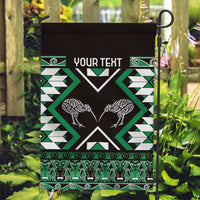 Personalised Taniko Motifs Aotearoa Garden Flag Waitangi Kowhaiwhai Kiwi - Green LT7 Garden Flag Green - Polynesian Pride